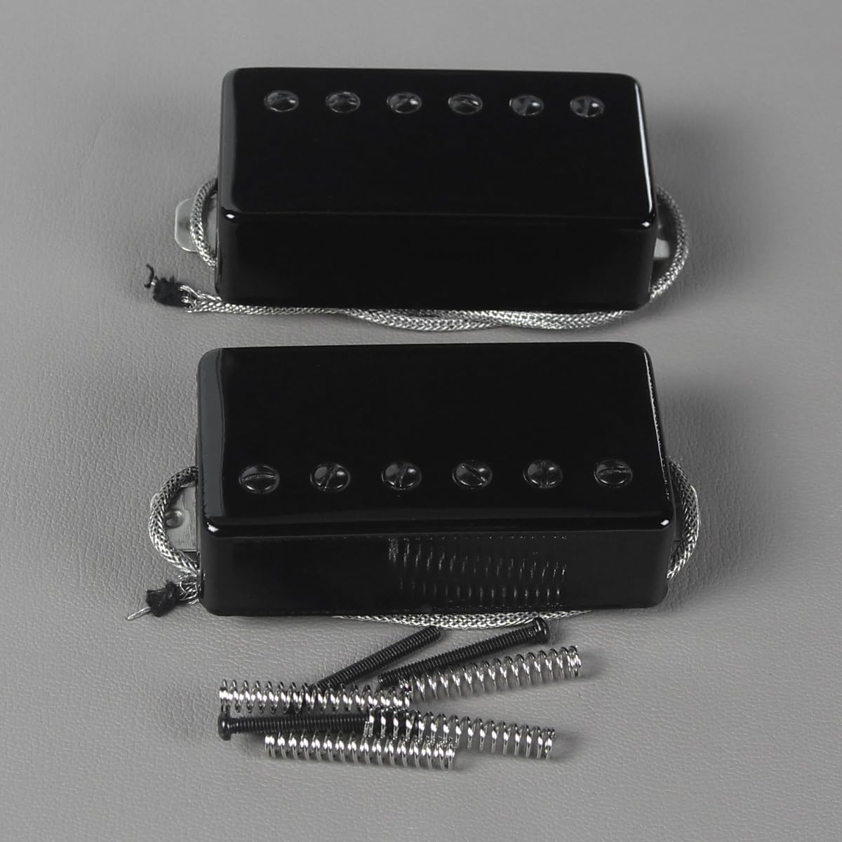 FLEOR Alnico5 Guitar Humbucker Pickup Set Black Bridge & Neck Pickups Compatible with LP style Guitar Part